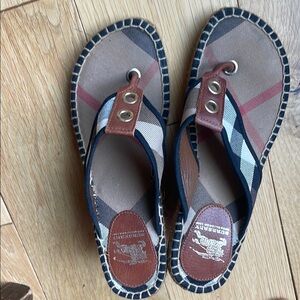 Burberry Plaid Leather Sandals